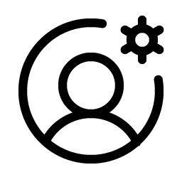user circle gear light icon