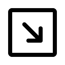 arrow square down right icon