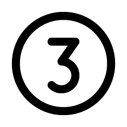 number circle three icon