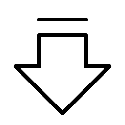 arrow fat line down thin icon