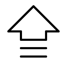 arrow fat lines up thin icon