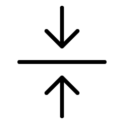 arrows in line vertical thin icon