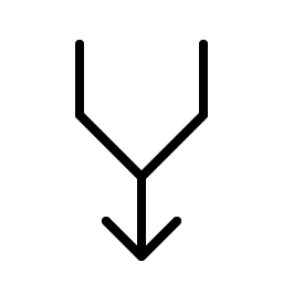 arrows merge thin icon