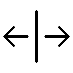 arrows out line horizontal thin icon