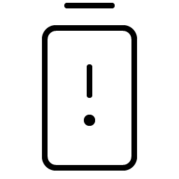 battery warning vertical thin icon