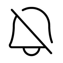 bell slash thin icon