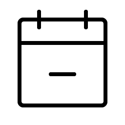 calendar minus thin icon
