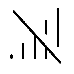 cell signal slash thin icon