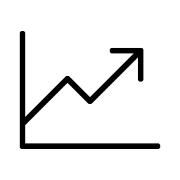 chart line up thin icon