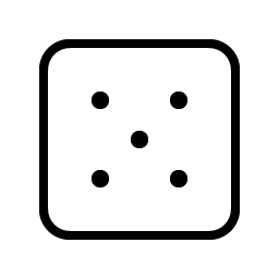dice five thin icon