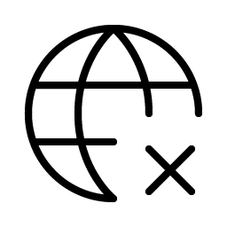 globe x thin icon
