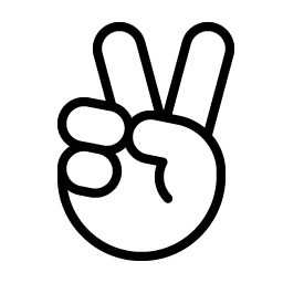 hand peace thin icon