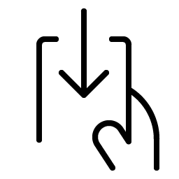 hand withdraw thin icon