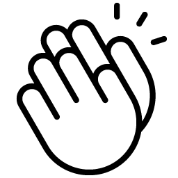 hands clapping thin icon