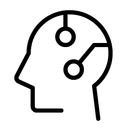 head circuit thin icon