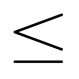 less than or equal thin icon