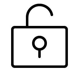 lock key open thin icon