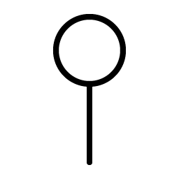 map pin simple thin icon