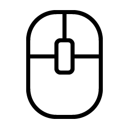 mouse middle click thin icon