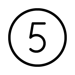 number circle five thin icon