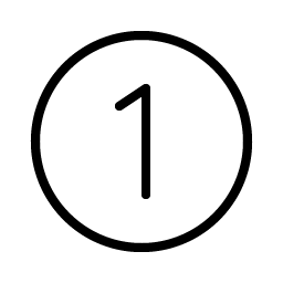 number circle one thin icon