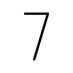number seven thin icon