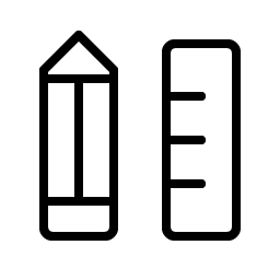 pencil ruler thin icon