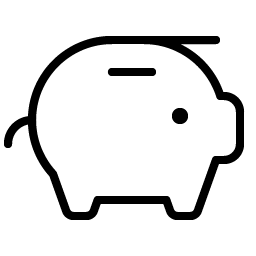 piggy bank thin icon
