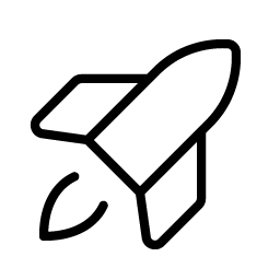 rocket launch thin icon