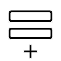 rows plus bottom thin icon