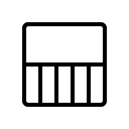 square half bottom thin icon