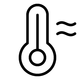 thermometer hot thin icon