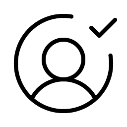 user circle check thin icon