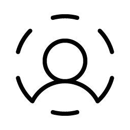 user circle dashed thin icon