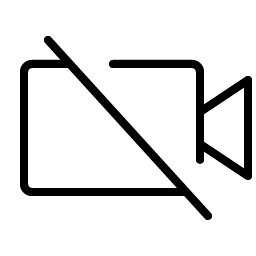 video camera slash thin icon