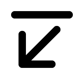 arrow line down left bold