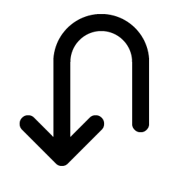 arrow u left down bold