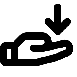 Hand Arrow Down Bold icon