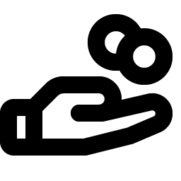 Hand Coins Bold icon