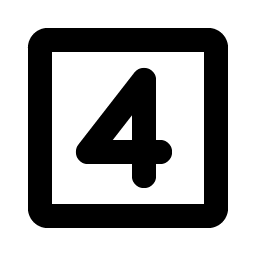 Number Square Four Bold icon
