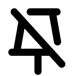 push pin simple slash bold