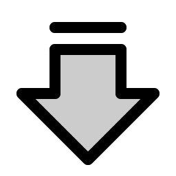 arrow fat line down duotone