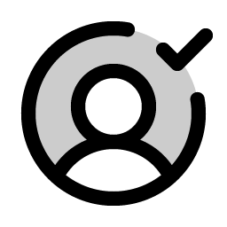 user circle check duotone