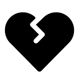 Heart Straight Break Fill icon