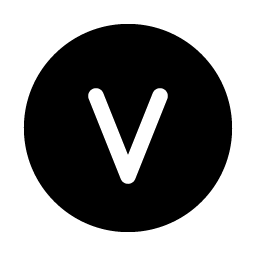 Letter Circle V Fill icon