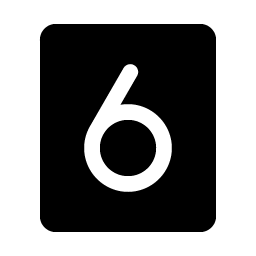 Number Six Fill icon