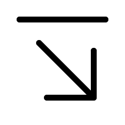 arrow line down right light