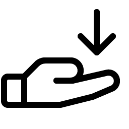 Hand Arrow Down Light icon