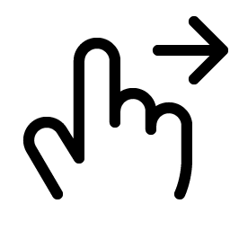 Hand Swipe Right Light icon