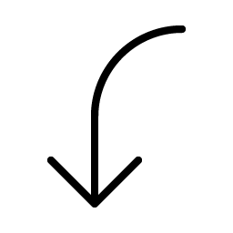 arrow bend left down thin